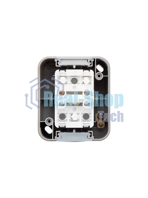 Выключатель двухклавишный Kranz Mini OG OG IP54, о/у, серый