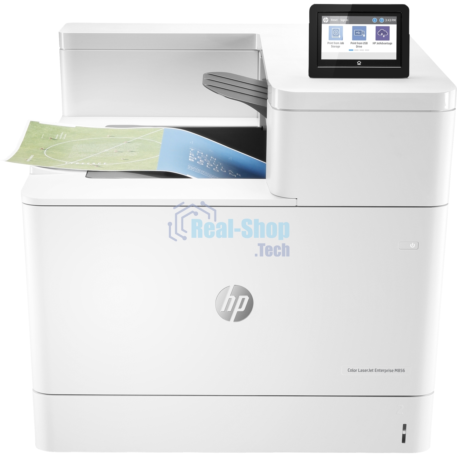 Принтер лазерный HP Color LaserJet Enterprise M856dn (A3, 1200dpi,ImageREt4800, 56(56) ppm, 1,5 Gb, 16Gb EMMC, Duplex, 2trays 550+100, 1y warr, cart. B 16K & CMY 13K pages in box, repl. A2W77A)
