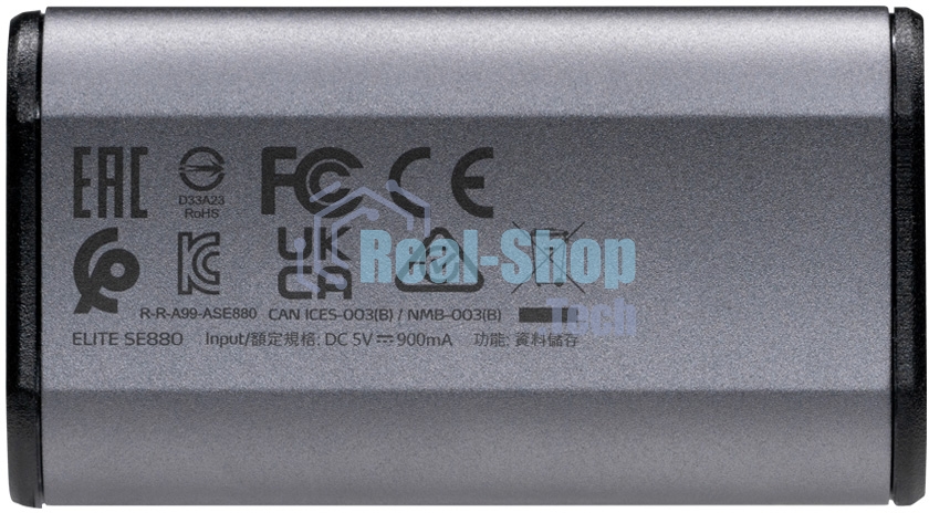 Внешний SSD ADATA Elite SE880, 1TB, USB 3.2 Gen 2x2 Type-C, R/W 2000/2000, серый