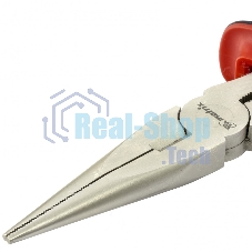 Длинногубцы Matrix NICKEL, 200 мм, прямые никелированные, двухкомпонентные рукоятки