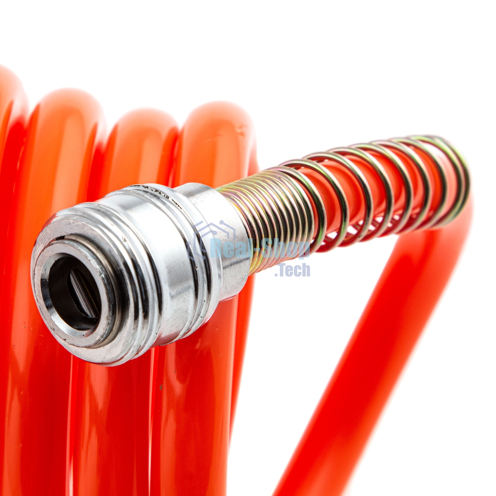 Шланг спиральный воздушный 8х12 мм, 18 бар, с быстросъемными соединениями, 15 м Stels