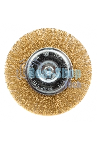 Щетка Matrix для дрели 100 мм, плоская со шпилькой, латунированная витая проволока