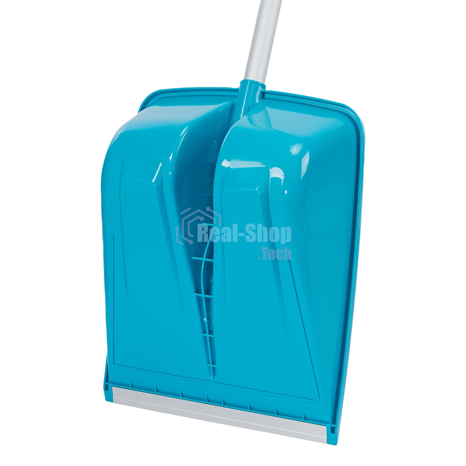 Лопата для уборки снега,полипропилен,365х460х1500мм,алюминиевый черенок,ПВХ накладка, LUXE Palisad