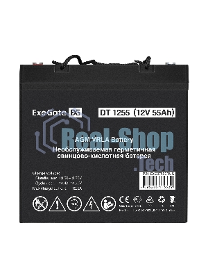 Аккумуляторная батарея ExeGate DT 1255 (12V 55Ah, болт М6)