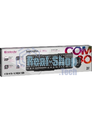 Комплект клавиатура+мышь Defender Jakarta C-805 беспроводной, USB, 1600 DPI, чёрный