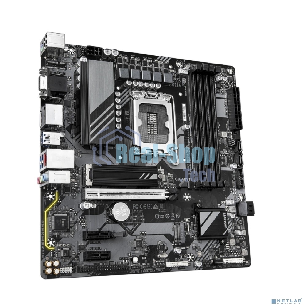 Материнская плата Gigabyte B760M DS3H GEN5 Soc-1700 Intel B760 4xDDR5 mATX AC`97 8ch(7.1) 2.5Gg RAID+VGA+HDMI+DP