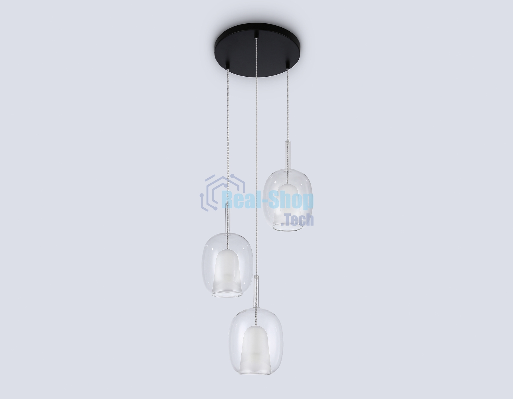 Подвесной светильник Ambrella light LH11151/3 BK/WH/CL черный/белый/прозрачный E27*3 max 60W D425*1500