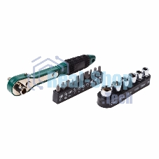 Набор головок и бит с ключом-трещоткой 17 предметов Rexant