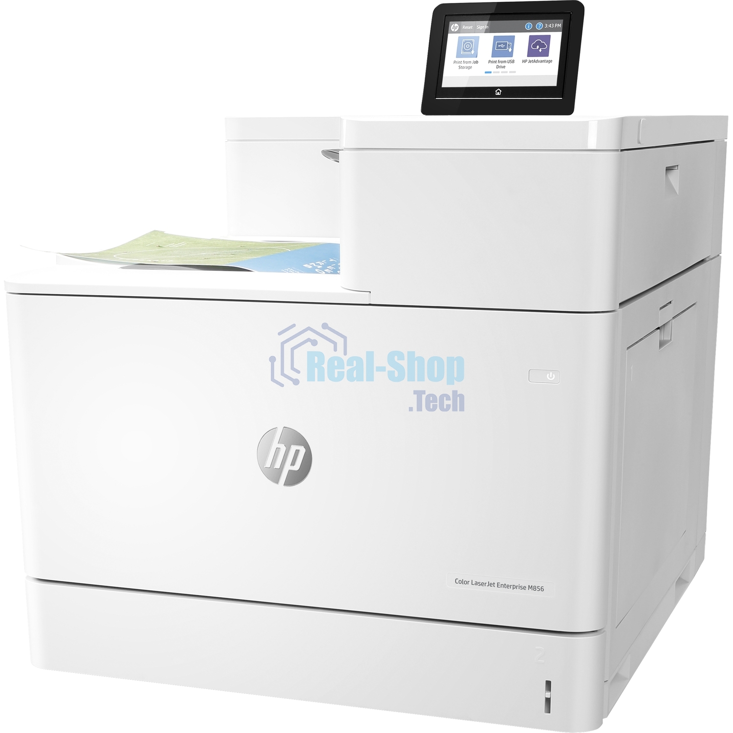 Принтер лазерный HP Color LaserJet Enterprise M856dn (A3, 1200dpi,ImageREt4800, 56(56) ppm, 1,5 Gb, 16Gb EMMC, Duplex, 2trays 550+100, 1y warr, cart. B 16K & CMY 13K pages in box, repl. A2W77A)