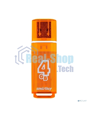 Флешка USB Smartbuy Glossy series Orange (SB4 GbGS-Or), 4Gb, USB 2.0, R/W 25/15, оранжевый