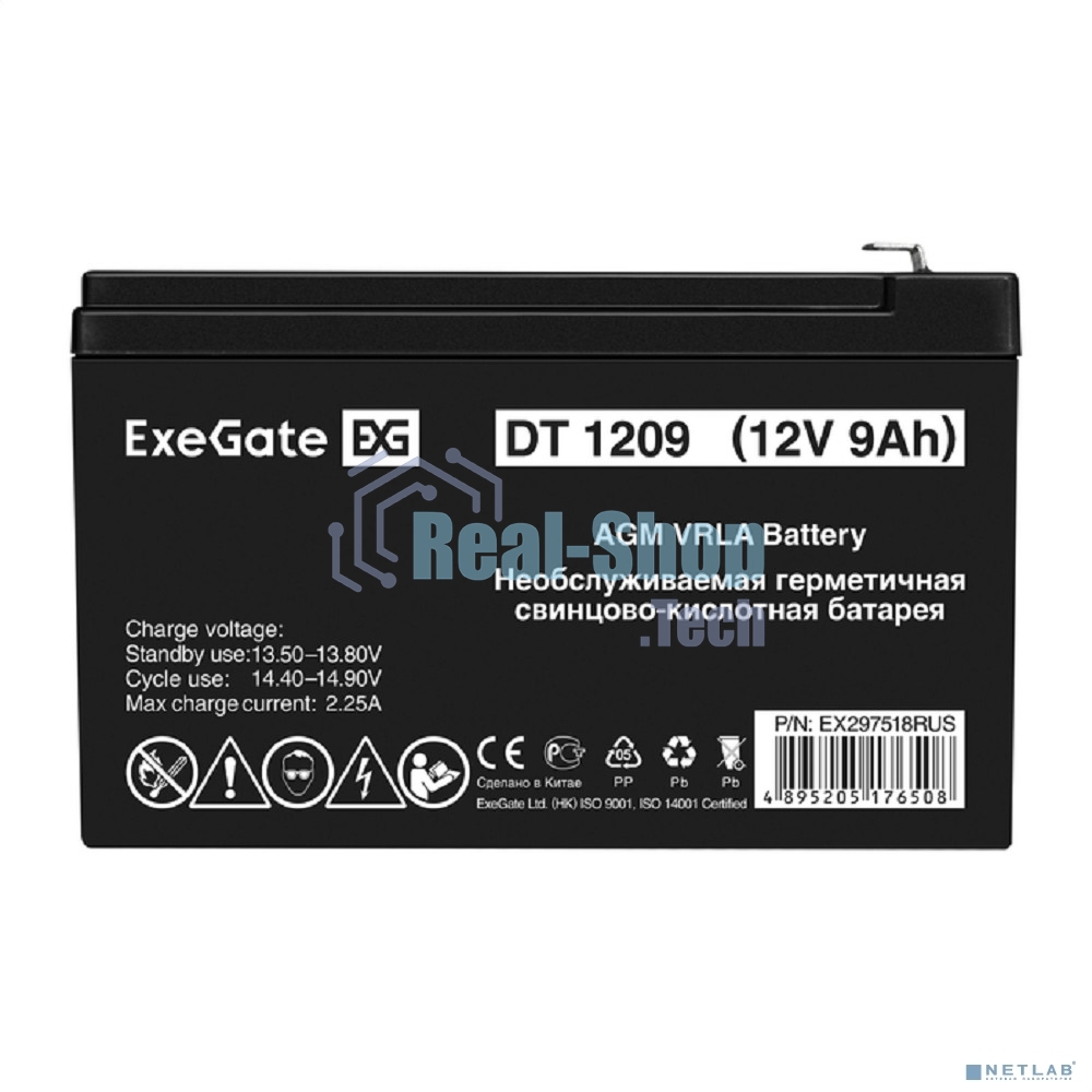 Аккумуляторная батарея ExeGate DT 1209 (12V 9Ah, клеммы F1)
