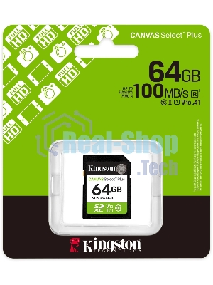 Флеш карта SDXC 64Gb Kingston SDS3/64Gb Canvas Select Plus w/o adapter