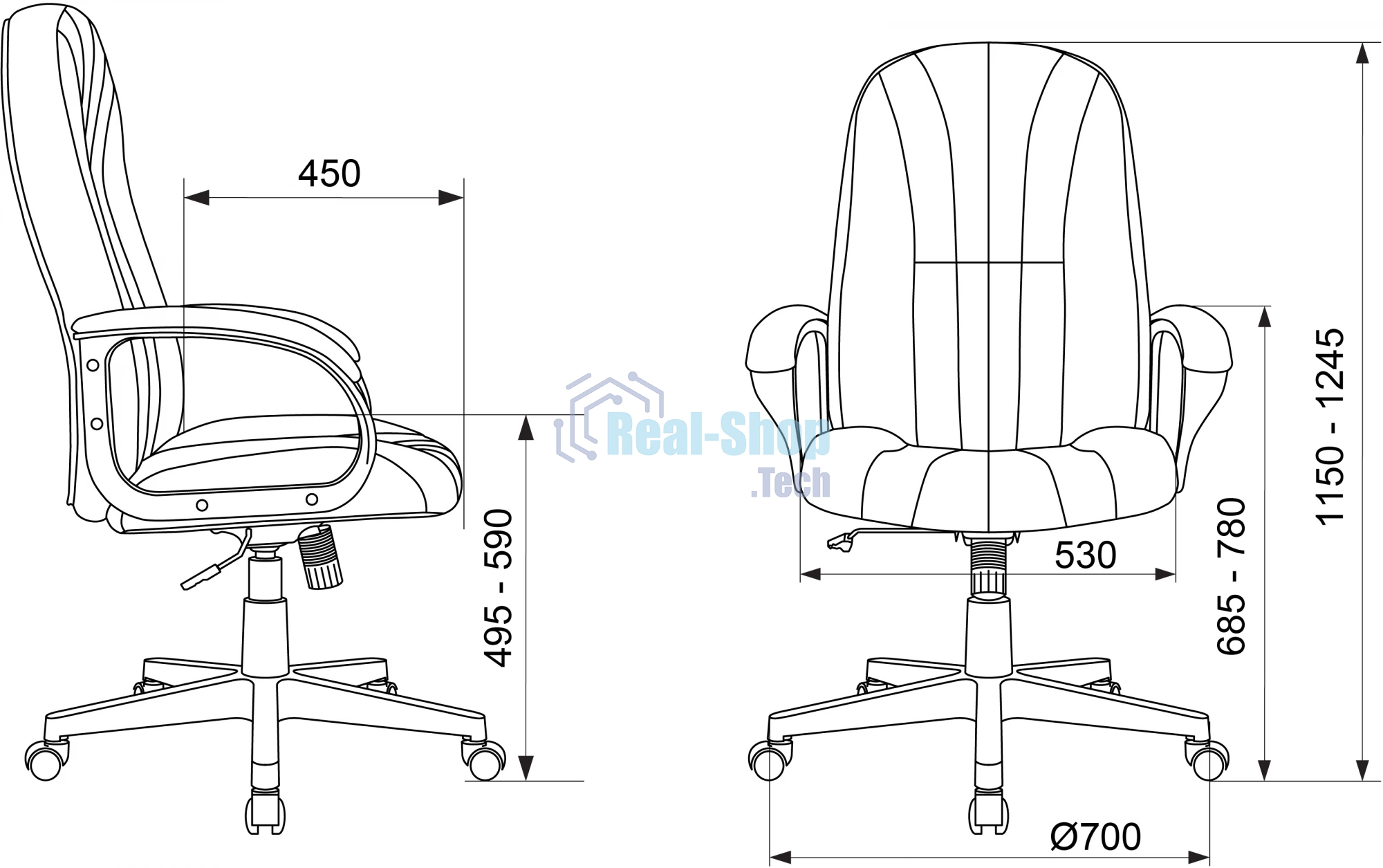 Кресло Бюрократ T-898AXSN 38-416 темно-синий