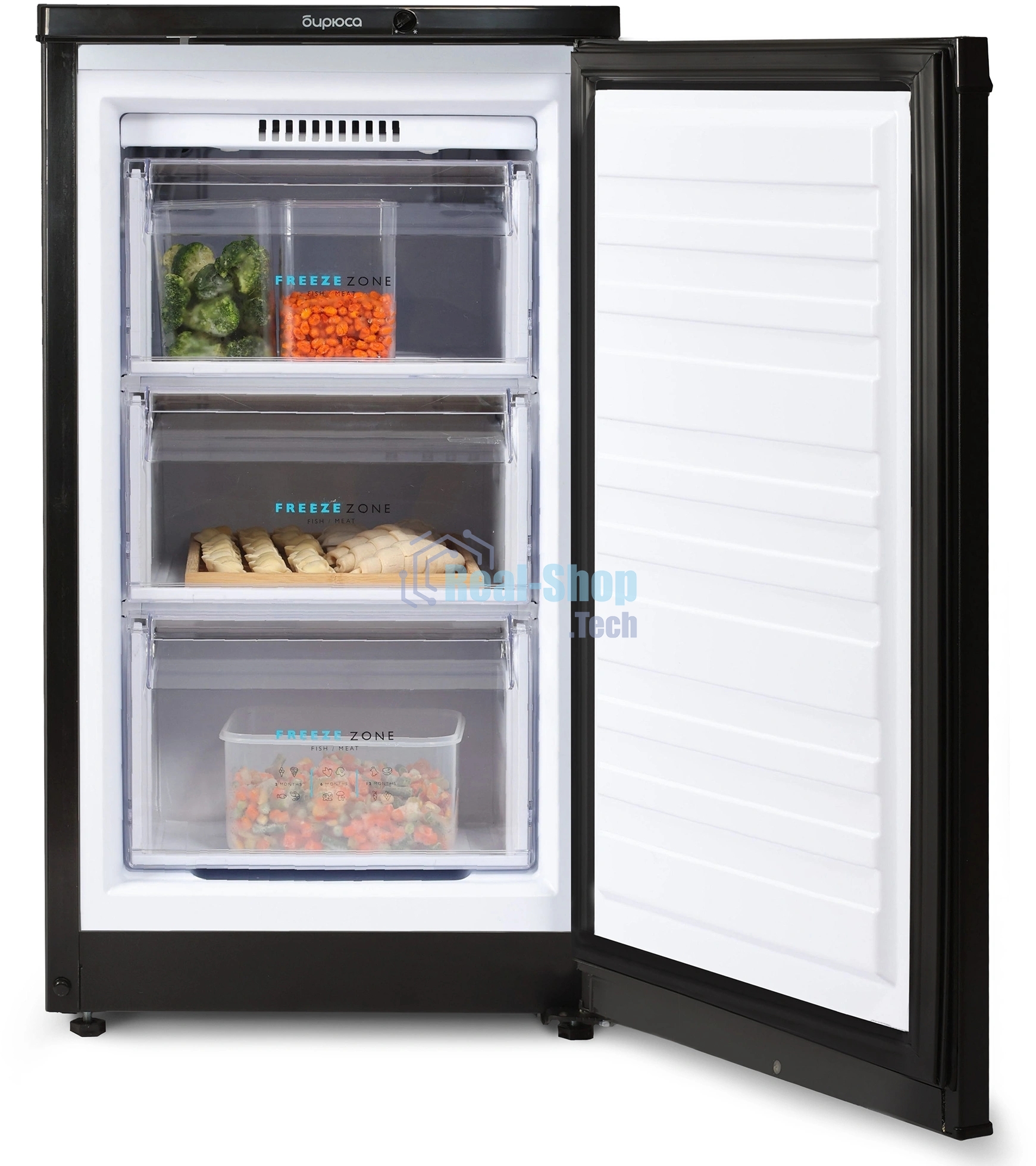 Морозильная камера Бирюса B412 черный, 80л, 3 ящика