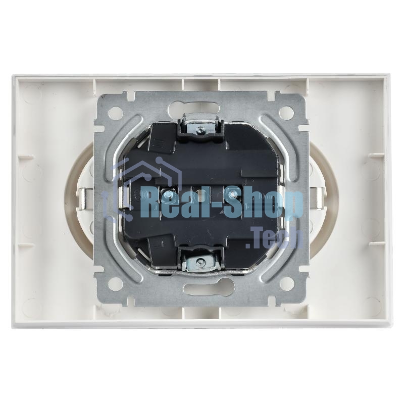 Розетка 2-м IEK BR-R24-16-K91-F СП BRITE РСш12-3-БрАБ 16А в сборе с заземл. защ. шторки арктич. бел.