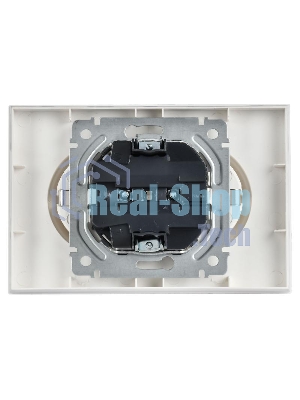 Розетка 2-м IEK BR-R24-16-K91-F СП BRITE РСш12-3-БрАБ 16А в сборе с заземл. защ. шторки арктич. бел.