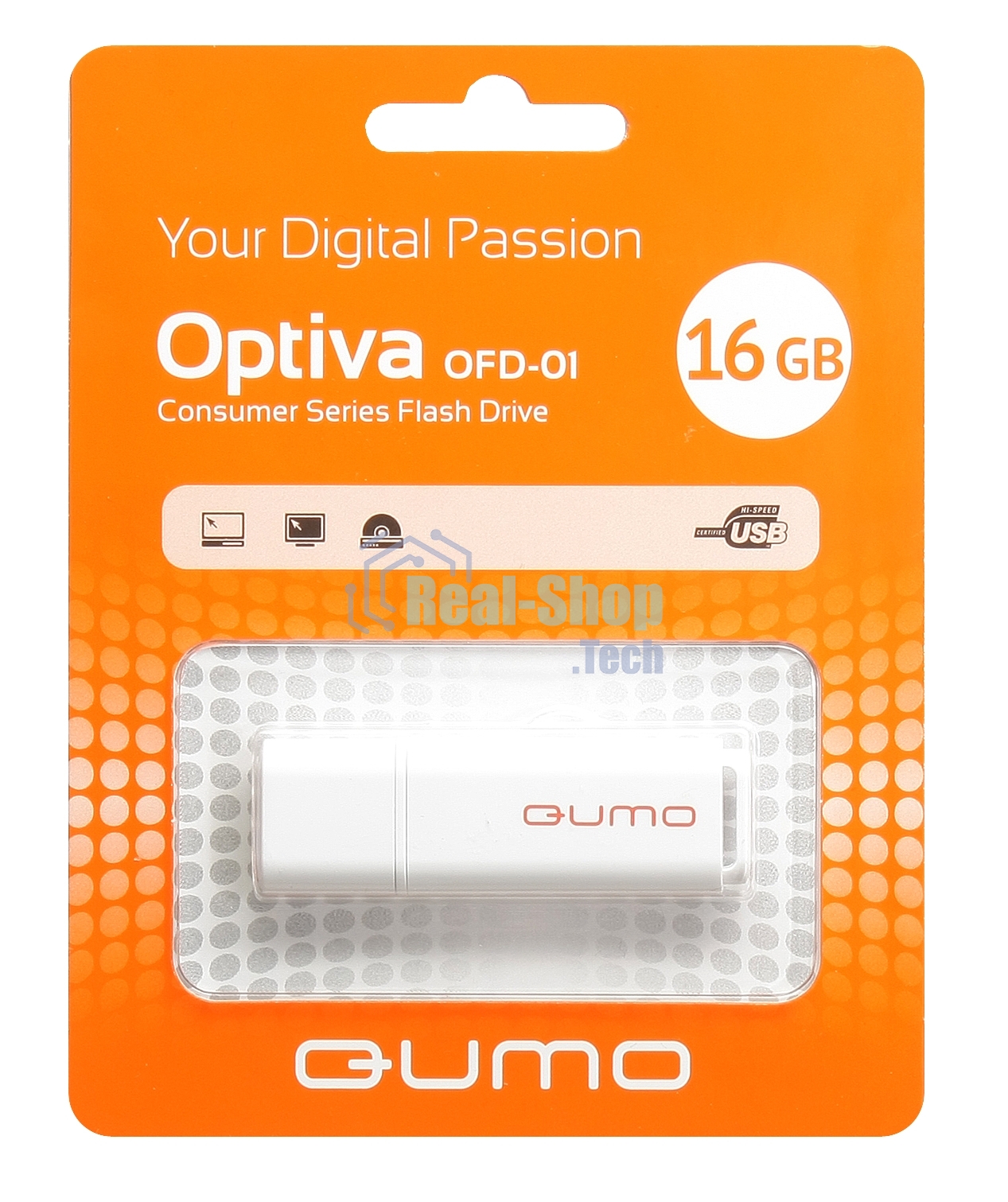 Флешка USB QUMO 16 Gb Optiva 01 белый QM16GUD-OP1-белый