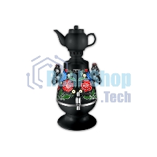 Самовар Centek CT-0091 B (черн+рисунок), 4.0л, 2300 Вт, поддерж.t + LED индикатор, керам заварник
