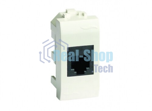 Компьютерная розетка Dkc 76457B RJ45 кат.5e экран., 8P8C, Brava, белая, 1мод (кратно 10 шт)