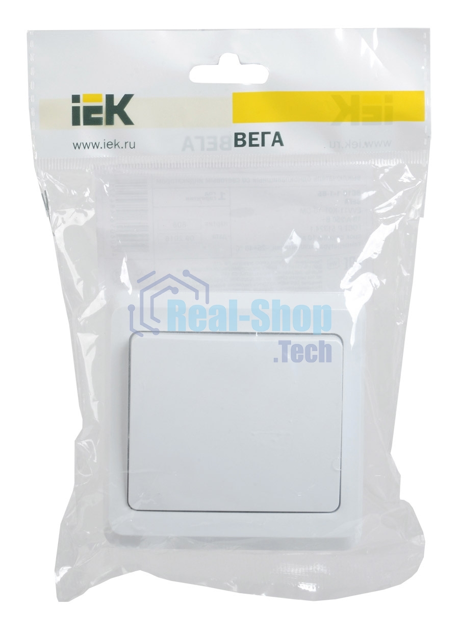 Выключатель 1-кл. СП Вега 10А IP20 ВС10-1-0-ВБ белый ИЭК EVV10-K01-10-DM