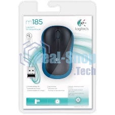 Мышь беспроводная Logitech M185 синий, 1000 dpi, радиоканал, USB, кнопки - 3