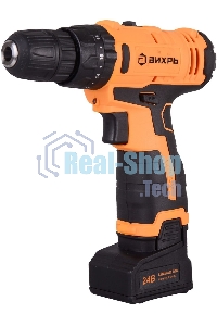 Дрель-шуруповерт аккумуляторная Вихрь ДА-24Л-2кУ 72/14/19, Аккумуляторная, 24В, 2 АКБ, Ударная