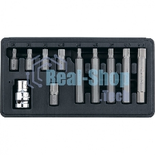 Набор бит SPLINE, шестигранный хвостовик 1 1/2'', CrV, 10 мм, 11 пред. Stels