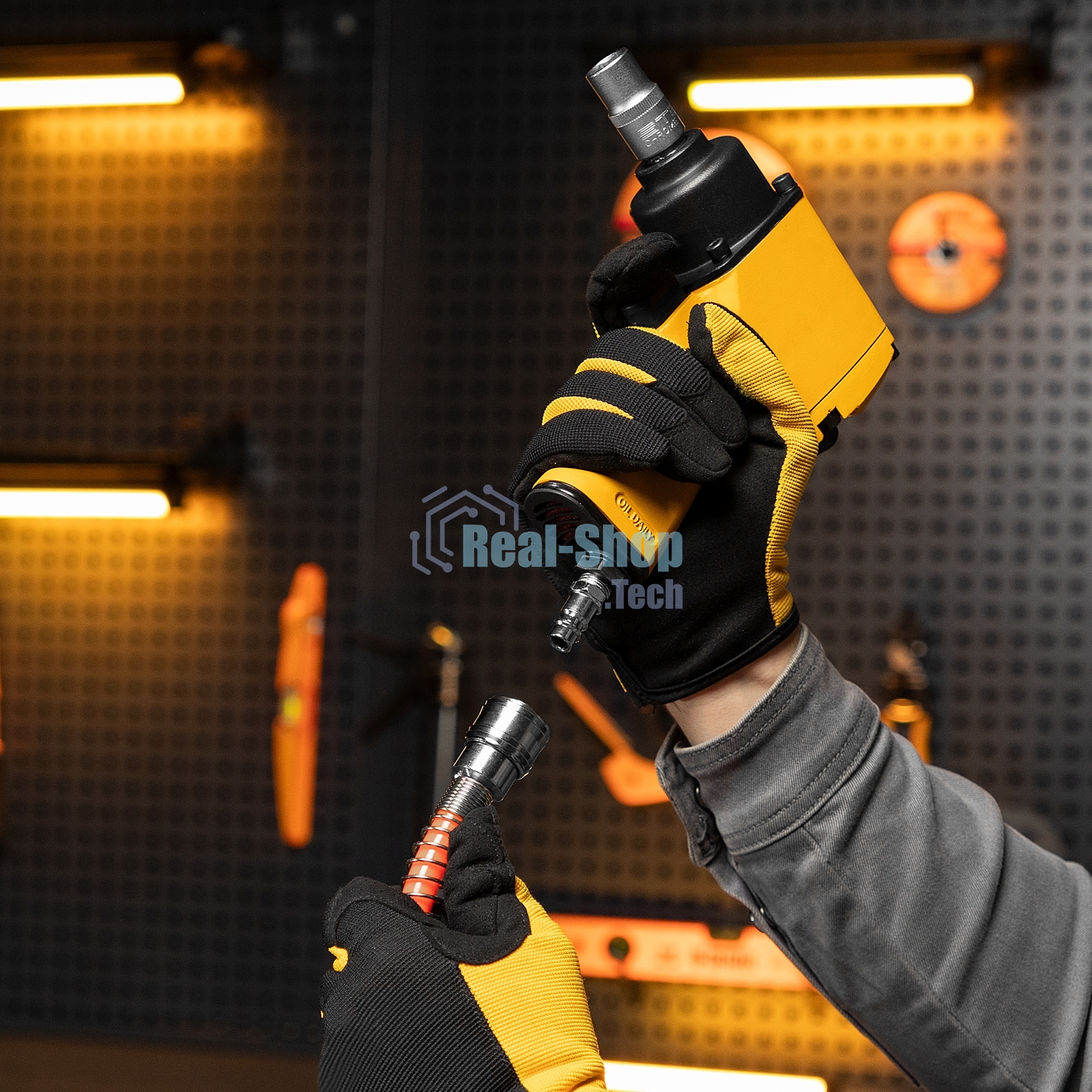 Шланг спиральный воздушный 8х12 мм, 18 бар, с быстросъемными соединениями, 15 м Stels