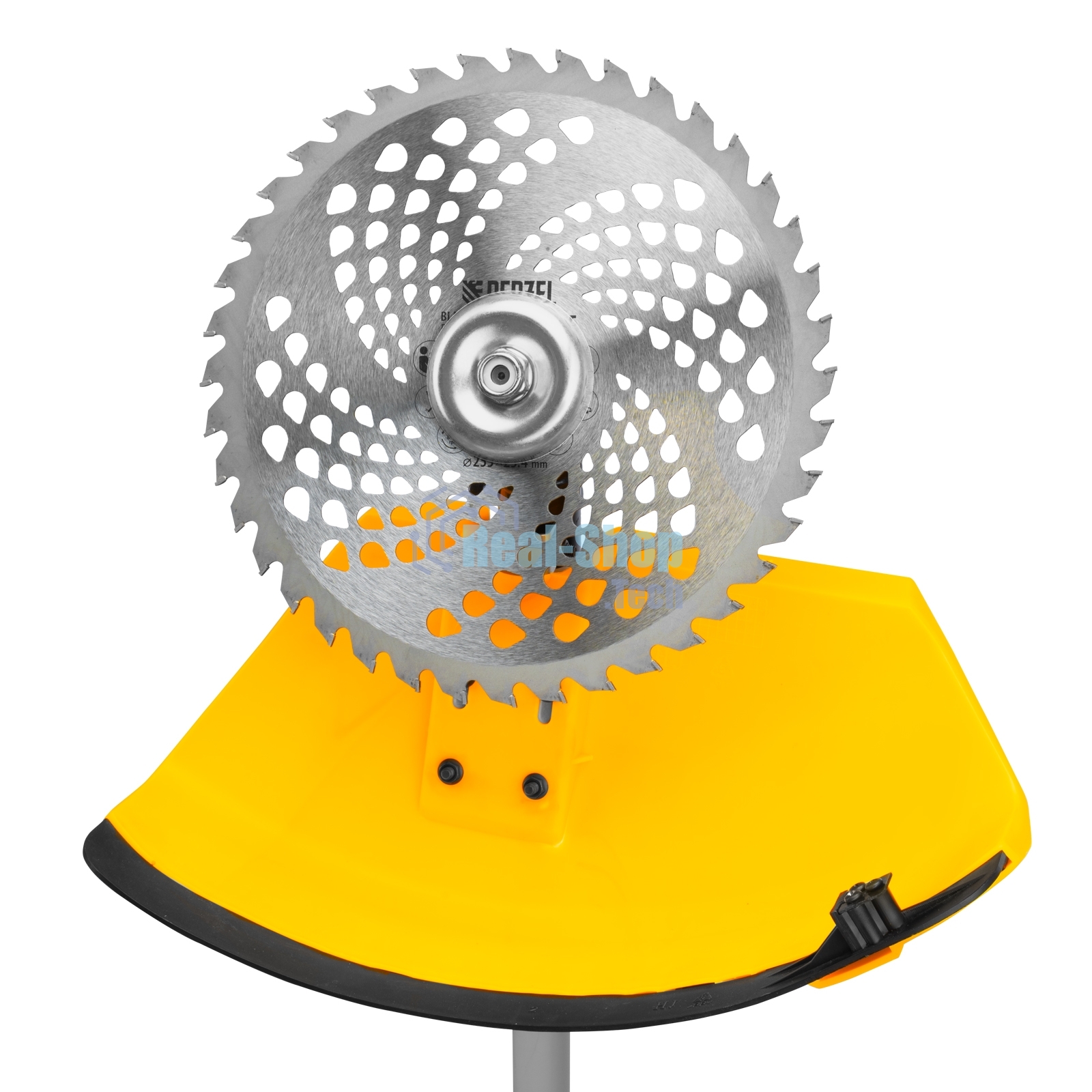 Триммер бензиновый Denzel DT-52E, 52 см3, неразъемная штанга, электростартер, состоит из 2 частей