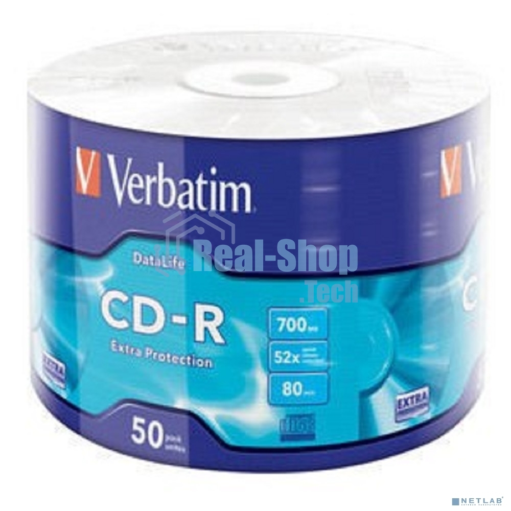 Диск CD-R Verbatim 700 Mb, 52x, Shrink (50), DataLife (50/600)