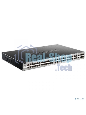Коммутатор управляемый L3 стекируемый D-Link DGS-3130-54TS/B1A PROJ с 48 портами 10/100/1000Base-T, 2 портами 10Gbase-T и 4 портами 10Gbase-X SFP+