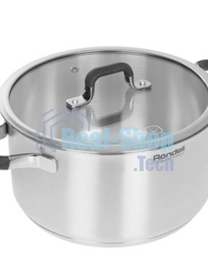 Кастрюля Rondell Stolz RDS-1754, 5.2 л, 24 см, нержавеющая сталь, с крышкой