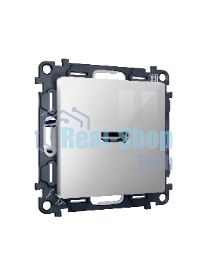 Комплект механизма розетки HDMI 2.0 ALFA Серебро глянец 40V/500mA 2.0GHz 5-18Gbit/s QUANT (AP4140, VM222) MA414010