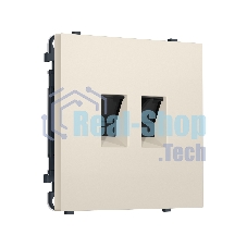 Комплект механизма компьютерной двойной розетки SIGMA Бежевый матовый RJ-45 (8P8C) CAT6 с/ш QUANT PRO (SP3321, PR189)