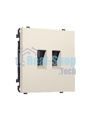 Комплект механизма компьютерной двойной розетки SIGMA Бежевый матовый RJ-45 (8P8C) CAT6 с/ш QUANT PRO (SP3321, PR189)