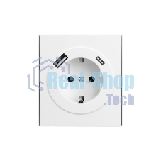 Розетка Kranz STRONG 1-ая с/з с/у з/ш 16А с USB A+C быстрой зарядки 5В/3А жемчуг