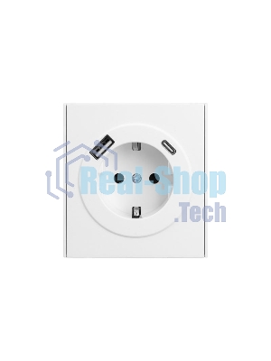 Розетка Kranz STRONG 1-ая с/з с/у з/ш 16А с USB A+C быстрой зарядки 5В/3А жемчуг