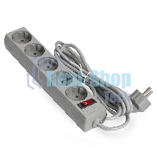 Сетевой фильтр ExeGate EX285799RUS EC-5-3G (5 евророзетки с заземлением, 3 м, защита от перегрузки, выключатель с подсветкой, серый)