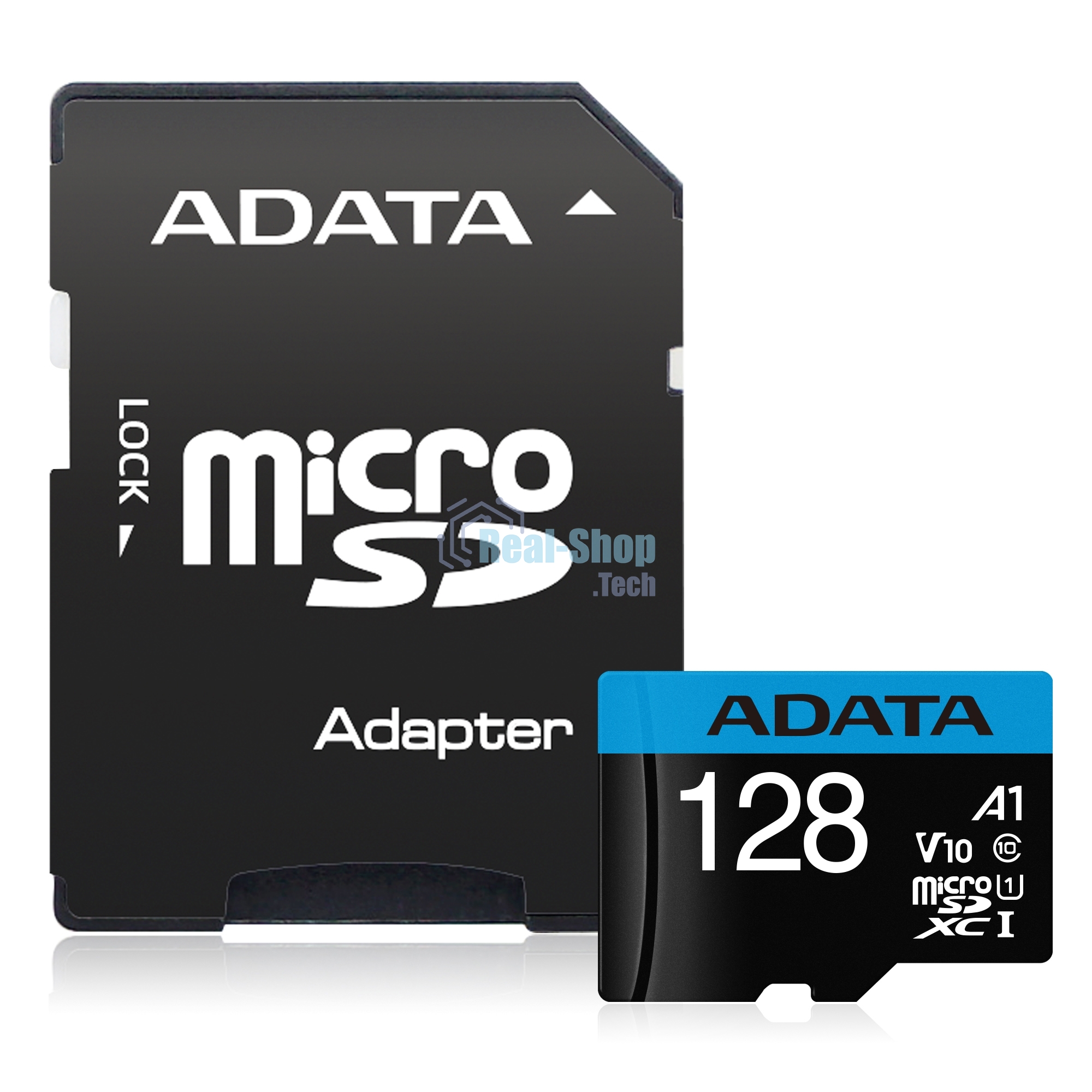 Флеш карта Micro SecureDigital 128Gb ADATA AUSDX128GUICL10A1-RA1 MicroSDXC Class 10 UHS-I, SD adapter