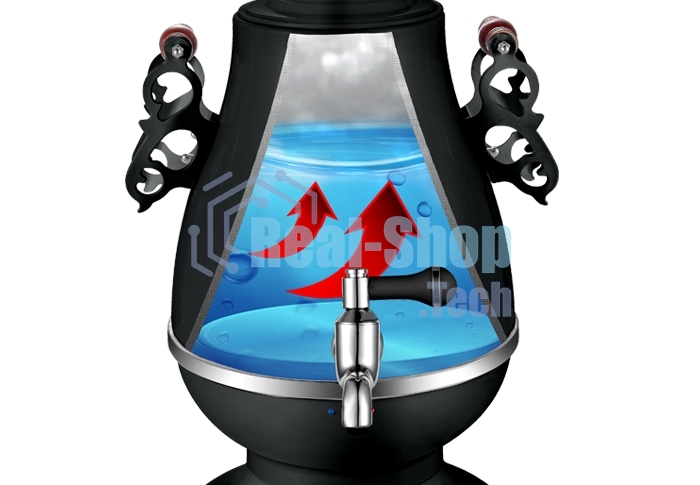Самовар Centek CT-0091 B (черн+рисунок), 4.0л, 2300 Вт, поддерж.t + LED индикатор, керам заварник