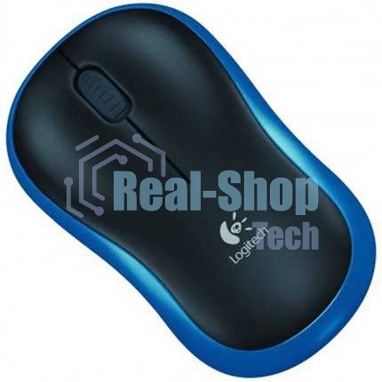 Мышь беспроводная Logitech M185 синий, 1000 dpi, радиоканал, USB, кнопки - 3