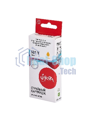 Картридж струйный Sakura 2936B004 (521 Y) для Canon, желтый, 8,4 мл., 530 к.
