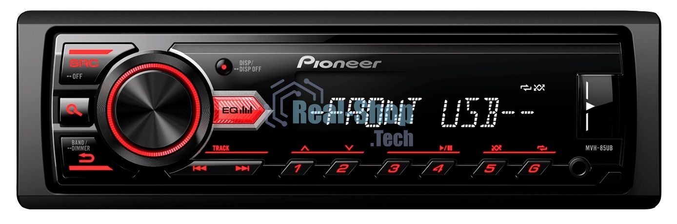 Автомагнитола Pioneer MVH-85UB, 1 DIN, USB Type-A, AUX, съёмная панель