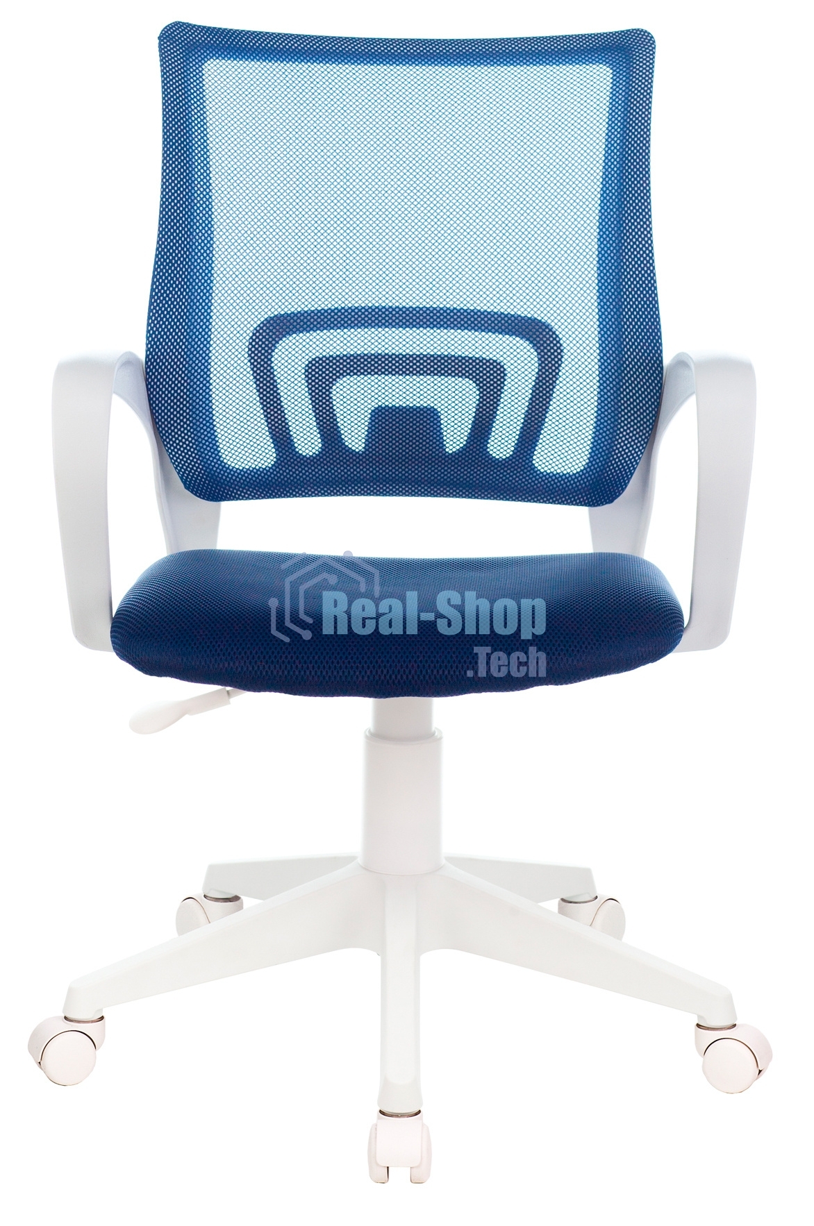 Кресло компьютерное Бюрократ CH-W695NLT TW-05N TW-10N темно-синий, сетка/ткань, крестовина пластик, пластик белый