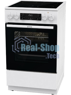 Плита электрическая Gorenje GECS5C70WA белый, конфорок 4 электрических, духовка 70 л, 50 см x 85 см x 59.4 см