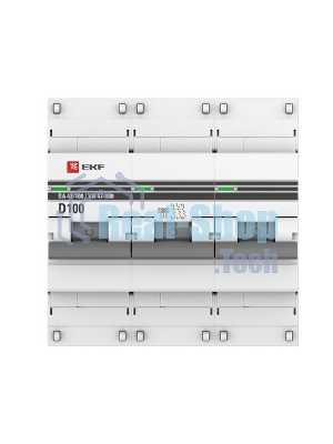 Выключатель автоматический модульный 3п D 100А 10кА ВА 47-100 PROxima EKF mcb47100-3-100D-pro
