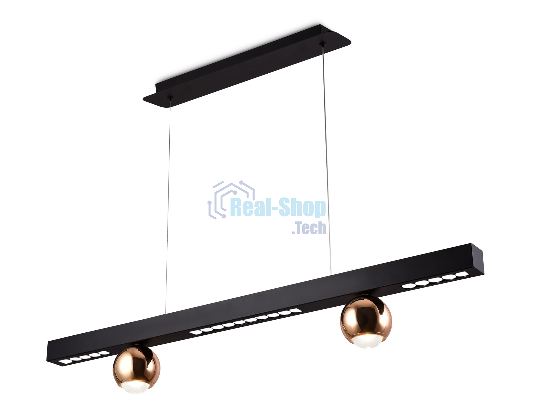 Подвесной светодиодный светильник Ambrella light FL5956 BK/GD черный/золото 4200K 18W 1000*70*1200 (Без ПДУ)