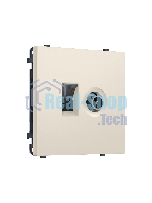 Комплект механизма розетки компьютерной + TV оконечной SIGMA Бежевый матовый RJ-45 (8P8C) CAT6/50-870MHz 1dB с/ш QUANT PRO (SP3325, PR195)