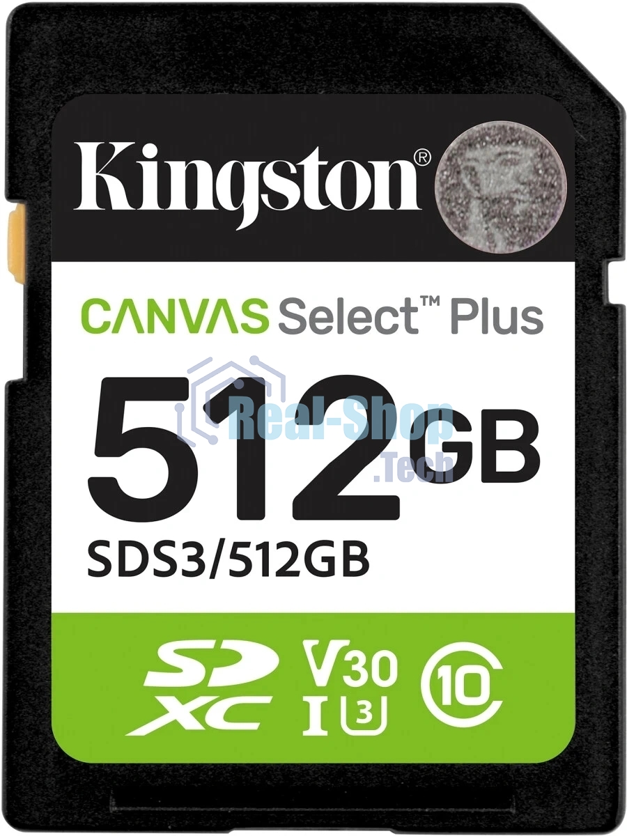Флеш карта SDXC UHS-I Kingston Canvas Select Plus 512 Gb, 150 МБ/с, Class 10, SDS3/512Gb