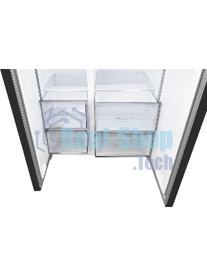 Холодильник Weissgauff WSBS 550 Built-in NoFrost Inverter черный двухкамерный 325/190л морозилка сбоку, No Frost, Side by Side